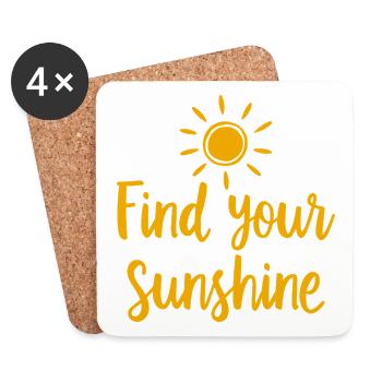 Trouvez votre déclaration positive Sunshine avec Sun - Dessous de verre (lot de 4) - blanc - Devant