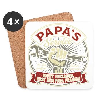 Papa's Service - Don't despair, ask Dad! - Coasters (set of 4) - white - Front