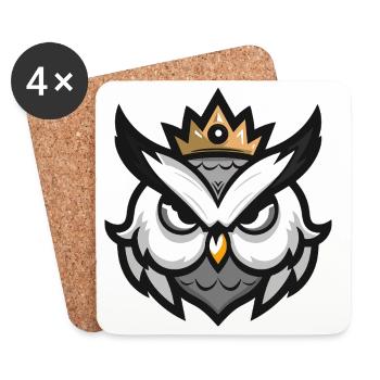Owl Head Crown - Coasters (set of 4) - white - Front