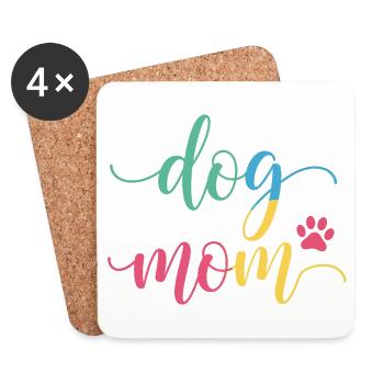 Maman de chien - Design coloré de maman de chien - Dessous de verre (lot de 4) - blanc - Devant