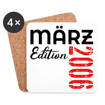 21e anniversaire mars 2006 - Dessous de verre (lot de 4) - blanc - Devant