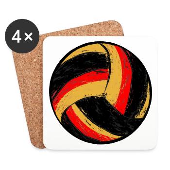 Volleyball Ball 06_DE01vt02 - Untersetzer (4er-Set) - Weiß - Vorne