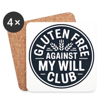 Intolérance au gluten pour la maladie cœliaque : drôle de phrase - Dessous de verre (lot de 4) - blanc - Devant