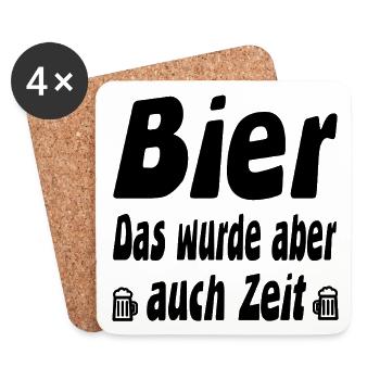 Bier - Untersetzer (4er-Set) - Weiß - Vorne