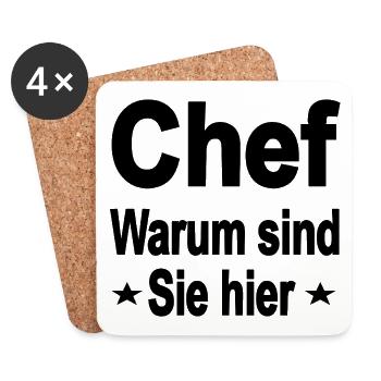 Chef - Untersetzer (4er-Set) - Weiß - Vorne