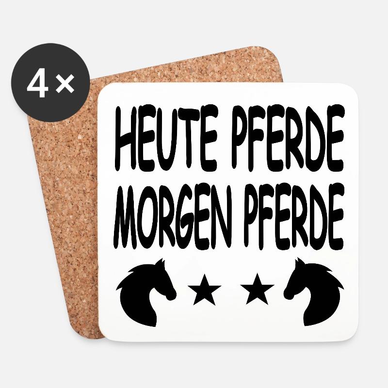 Pferde - Untersetzer (4er-Set) - Weiß
