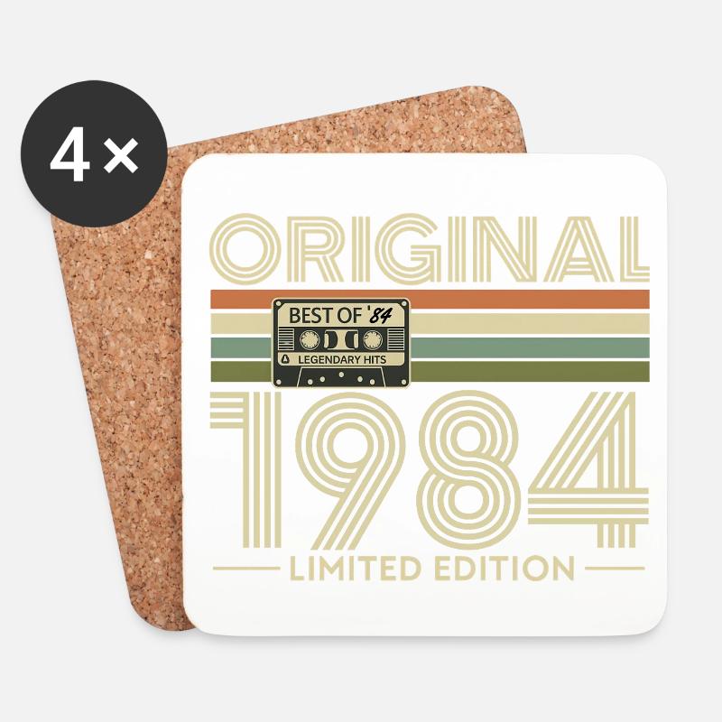 Originale Limited Edition Retro von 1984 - Untersetzer (4er-Set) - Weiß