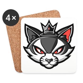 Cat Head Crown - Coasters (set of 4) - white - Front