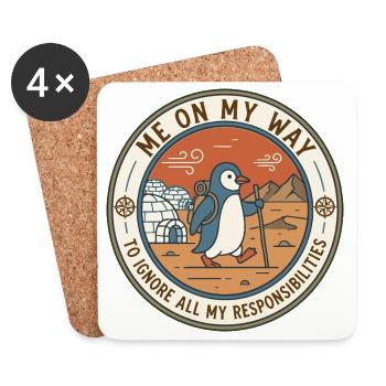 On the way: Ignoring duties - Coasters (set of 4) - white - Front
