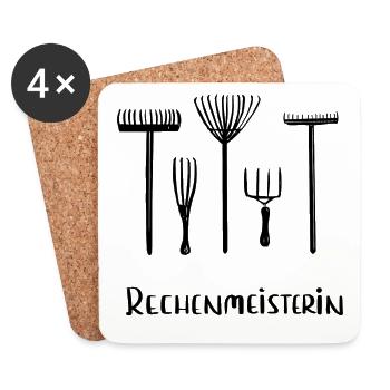 Rechenmeisterin - Untersetzer (4er-Set) - Weiß - Vorne