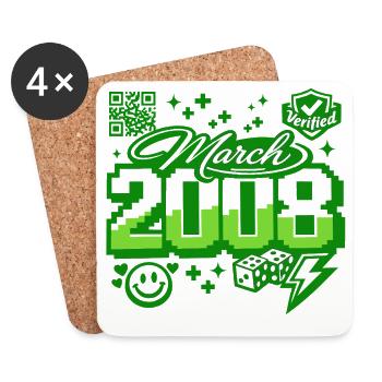 18 Geburtstag Jahrgang 2008 Limited Edition - Untersetzer (4er-Set) - Weiß - Vorne