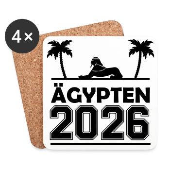 Égypte 2026 - Dessous de verre (lot de 4) - blanc - Devant