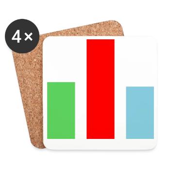 Bar Chart Statistics - Coasters (set of 4) - white - Front
