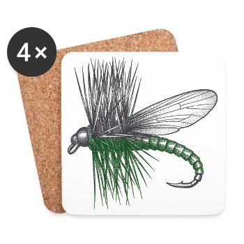 The Master's Fly - Coasters (set of 4) - white - Front