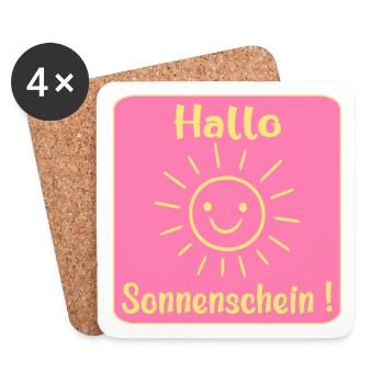 Bonjour rayon de soleil - Dessous de verre (lot de 4) - blanc - Devant