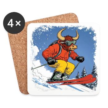 Ski Taurus - Coasters (set of 4) - white - Front