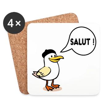 Seagull Beret Hi - Coasters (set of 4) - white - Front