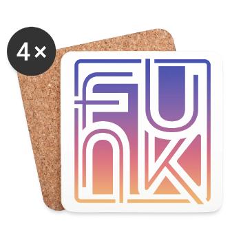Funk Musik - Untersetzer (4er-Set) - Weiß - Vorne