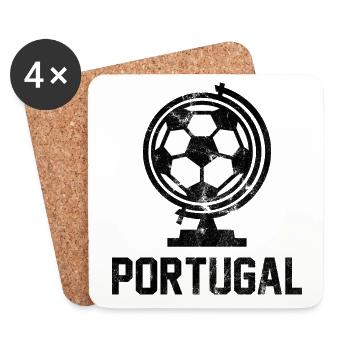 Portugal Fußball - Untersetzer (4er-Set) - Weiß - Vorne