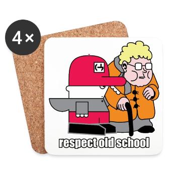 Respekt vor Old School Retro Cartoon - Untersetzer (4er-Set) - Weiß - Vorne