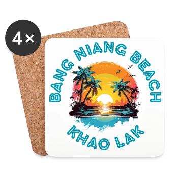 Bang Niang Beach Sonnenuntergangskreis - Untersetzer (4er-Set) - Weiß - Vorne