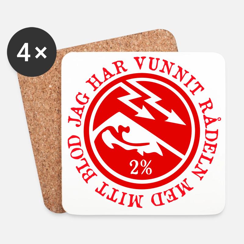 2 Prozent - Untersetzer (4er-Set) - Weiß
