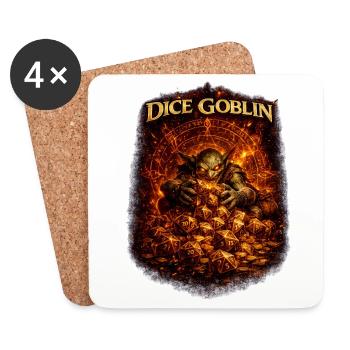 Dice Goblin T-Shirt – Würfel & Rollenspiel - Untersetzer (4er-Set) - Weiß - Vorne
