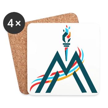 Symbole de la Montagne Flamme du Sommet - Dessous de verre (lot de 4) - blanc - Devant