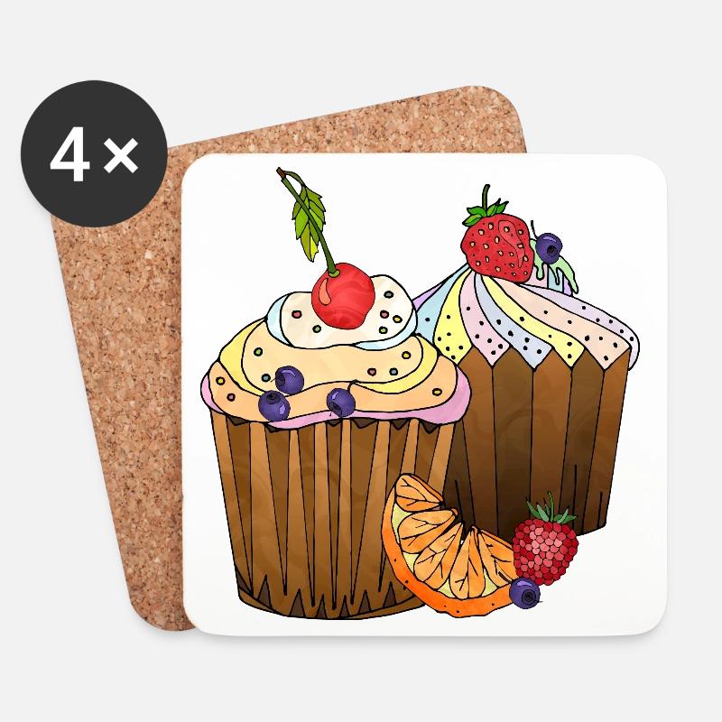 Cakes - Coasters (set of 4) - white