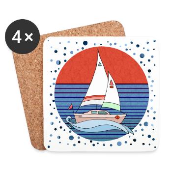 Sailboat - Coasters (set of 4) - white - Front
