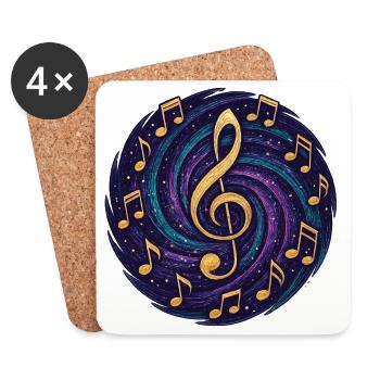 Cosmic Musical Notes - Coasters (set of 4) - white - Front