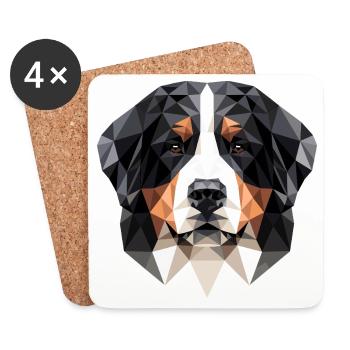 Chien de montagne bernois Chiens mignons Chiens de montagne suisses - Dessous de verre (lot de 4) - blanc - Devant