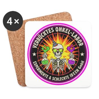 Verrücktes Onkel-Labor - Experimente & Ideen - Untersetzer (4er-Set) - Weiß - Vorne