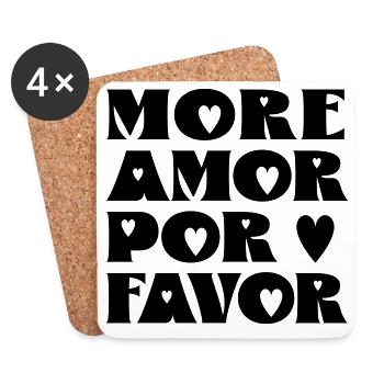 More Amor por favor - Coasters (set of 4) - white - Front