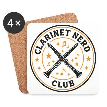 Club des nerds de clarinettes | Humour musicien - Dessous de verre (lot de 4) - blanc - Devant