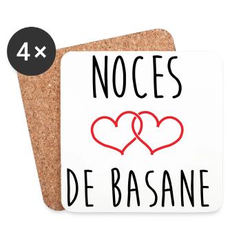 noces de basane 31 ans de mariage - Dessous de verre (lot de 4) - blanc - Devant