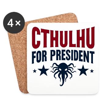 Cthulhu pour les présidents - Dessous de verre (lot de 4) - blanc - Devant