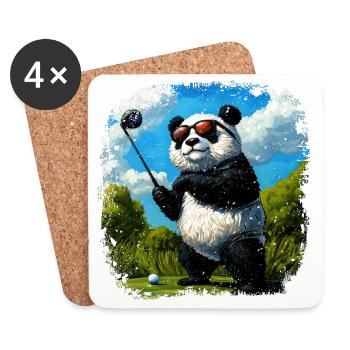 Pandas Golf - Coasters (set of 4) - white - Front