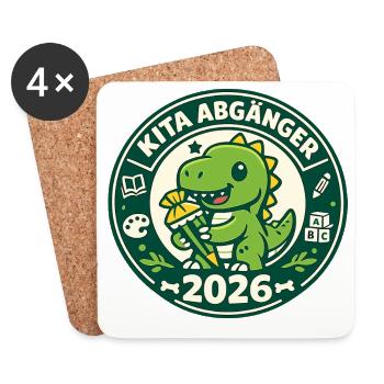 Kita Absolvent 2026 Kinder Lustig - Coasters (set of 4) - white - Front