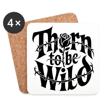 Thorn to be wild: Thorn design - Coasters (set of 4) - white - Front