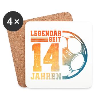 14th Birthday Football 14 Years Young Teens - Coasters (set of 4) - white - Front
