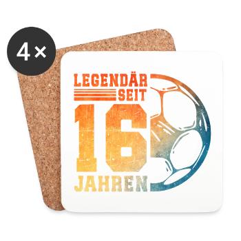 16th Birthday Football 16 Years Young Teens - Coasters (set of 4) - white - Front