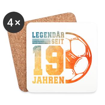 19th Birthday Football 19 Years Young Man - Coasters (set of 4) - white - Front