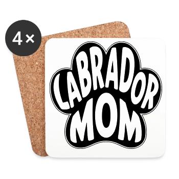 Labrador Mom, Mom Motif - Coasters (set of 4) - white - Front