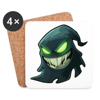 Ghost, Halloween Ghost, Scary Ghost - Coasters (set of 4) - white - Front