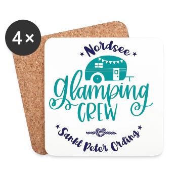 Sankt Peter Ording Camping Glamping Crew Nordsee - Coasters (set of 4) - white - Front