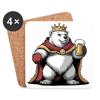 Polar Bear Beer King - Coasters (set of 4) - white - Front