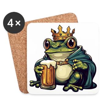 Frog Beer King - Coasters (set of 4) - white - Front
