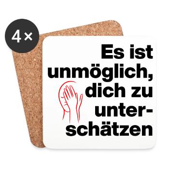 IT'S IMPOSSIBLE TO UNDERESTIMATE YOURSELF. SARCASM - Coasters (set of 4) - white - Front