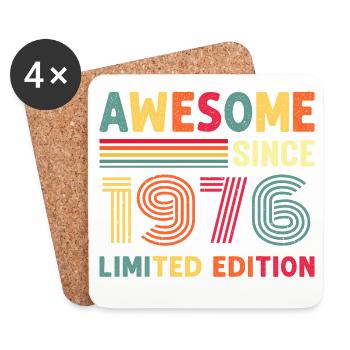 1976 50. Geburtstag - Untersetzer (4er-Set) - Weiß - Vorne